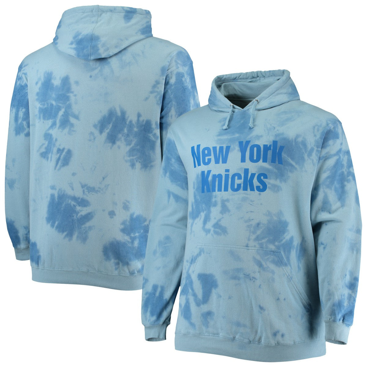 New York Knicks Big & Tall Wordmark Cloud Dye Pullover Hoodie - Blue | Fanatics for sale
