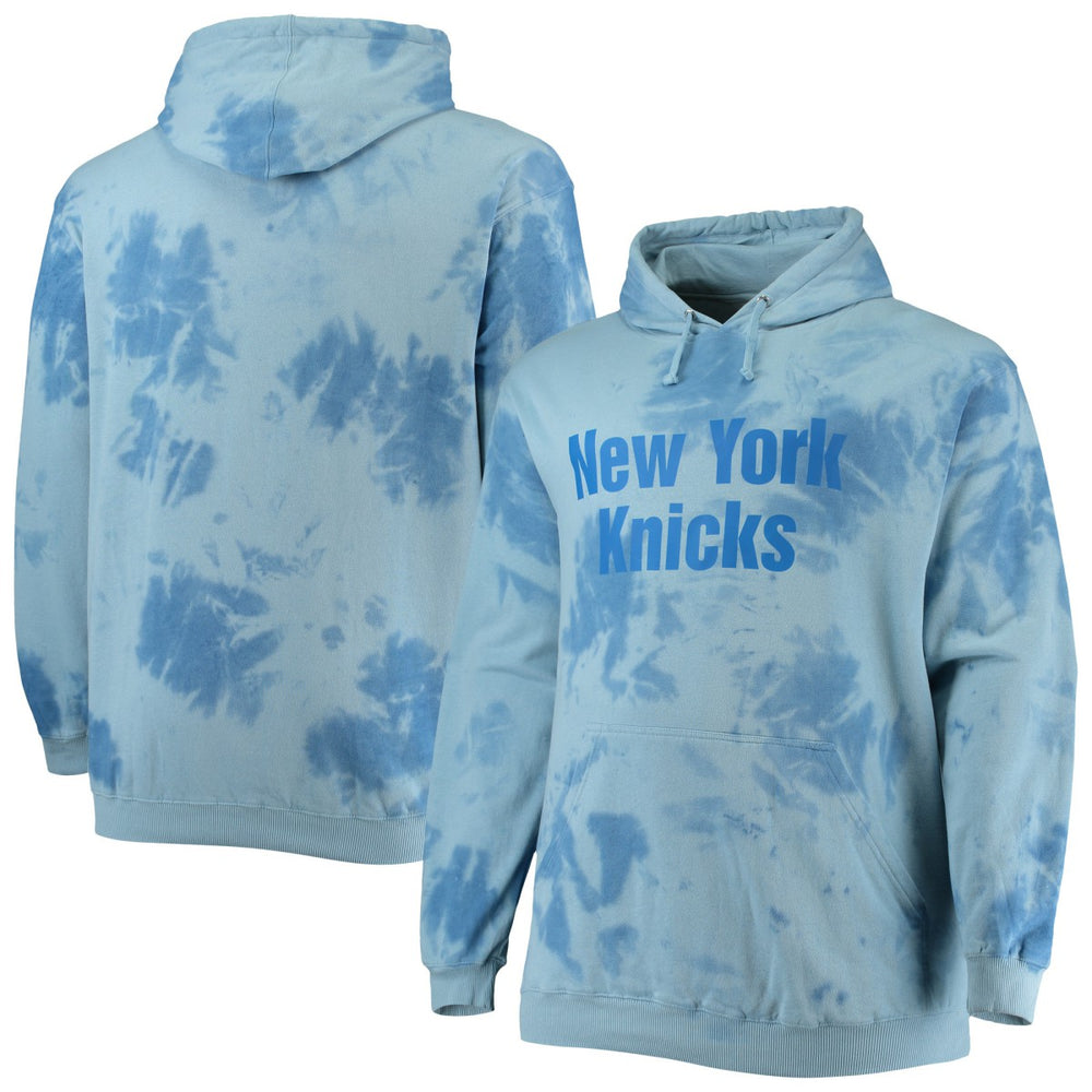 New York Knicks Big & Tall Wordmark Cloud Dye Pullover Hoodie - Blue | Fanatics for sale