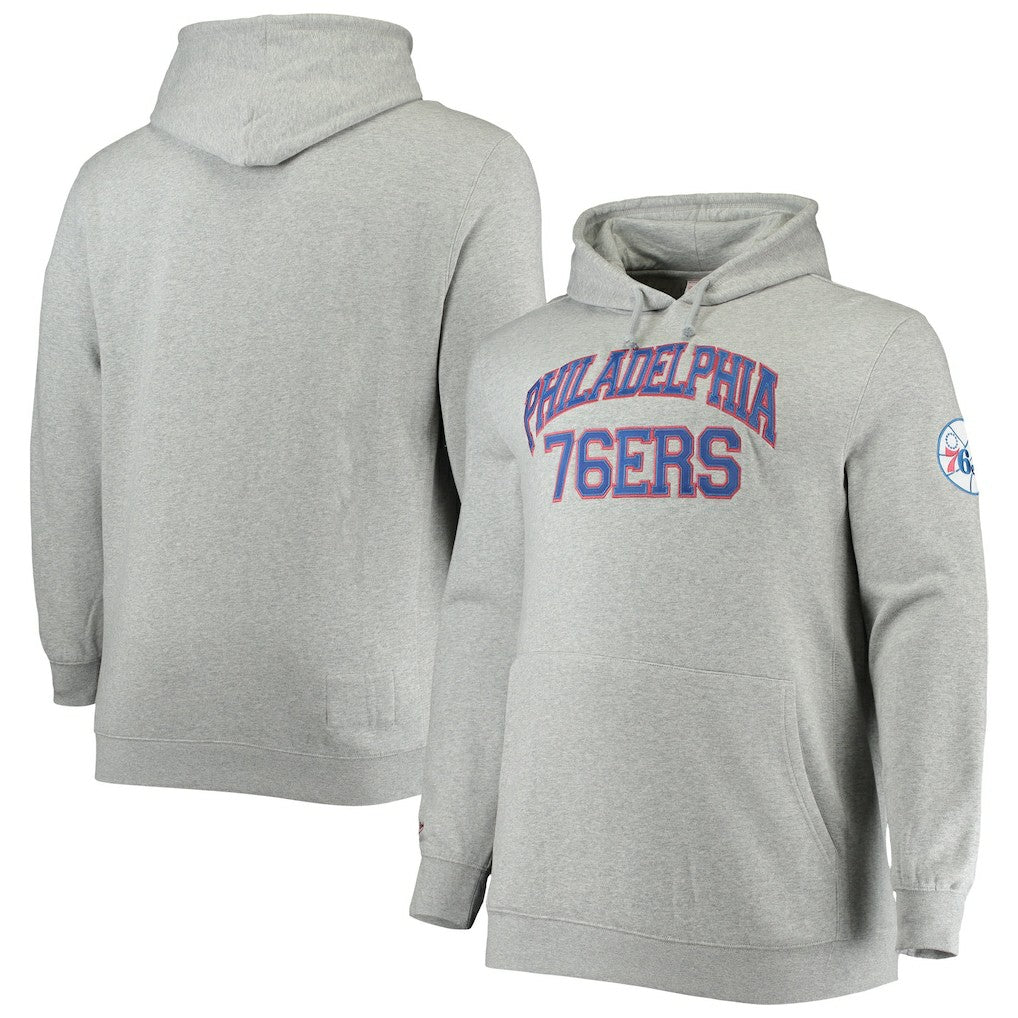 Philadelphia 76ers Hardwood Classics Big & Tall Throwback Pullover Hoodie - Heathered Gray | Mitchell & Ness discount