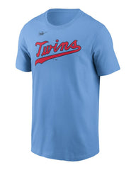 Minnesota Twins Cooperstown Collection Wordmark T-Shirt - Light Blue | Nike