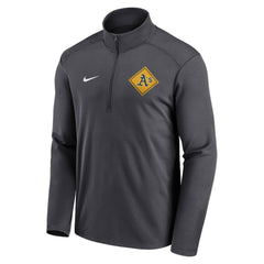 Athletics Diamond Icon Pacer Performance Quarter-Zip Windbreaker Top - Anthracite | Nike