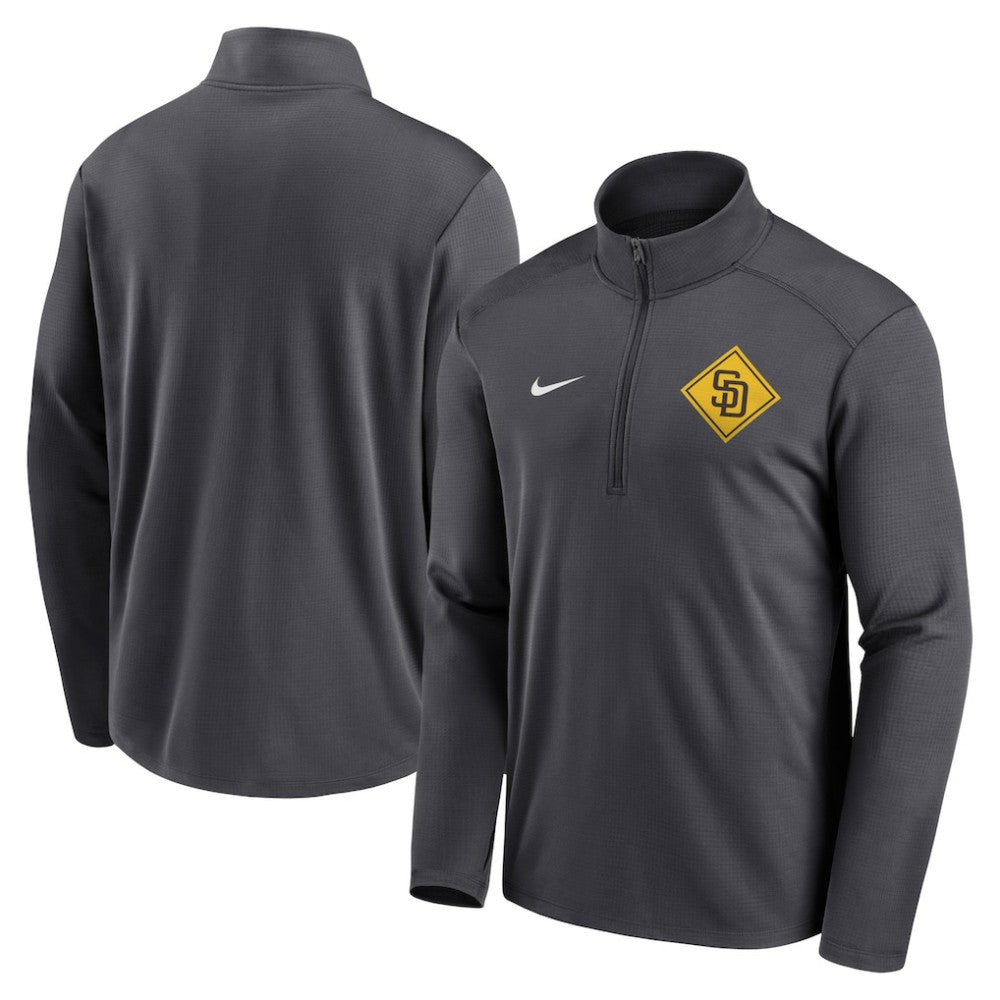 San Diego Padres Diamond Icon Pacer Performance Quarter-Zip Windbreaker Top - Anthracite | Nike