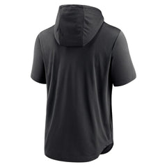 Colorado Rockies Lockup Performance Short Sleeve Lightweight Hooded Top - Black | Nike