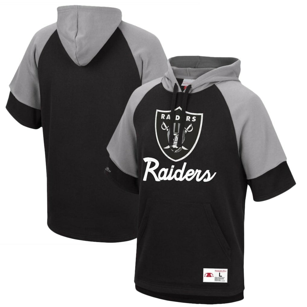 NFL Las Vegas Raiders Home Advantage Raglan Short Sleeve Pullover Hoodie
