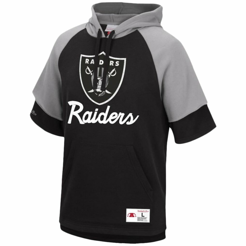 NFL Las Vegas Raiders Home Advantage Raglan Short Sleeve Pullover Hoodie