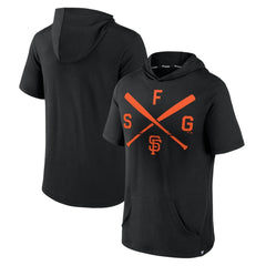 San Francisco Giants Iconic Rebel Short Sleeve Hooded Top - Black