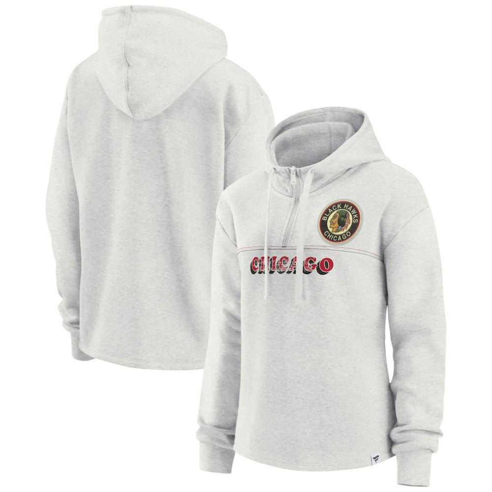 Chicago Blackhawks Fanatics Women's True Classics Legacy Quarter-Zip Hoodie
