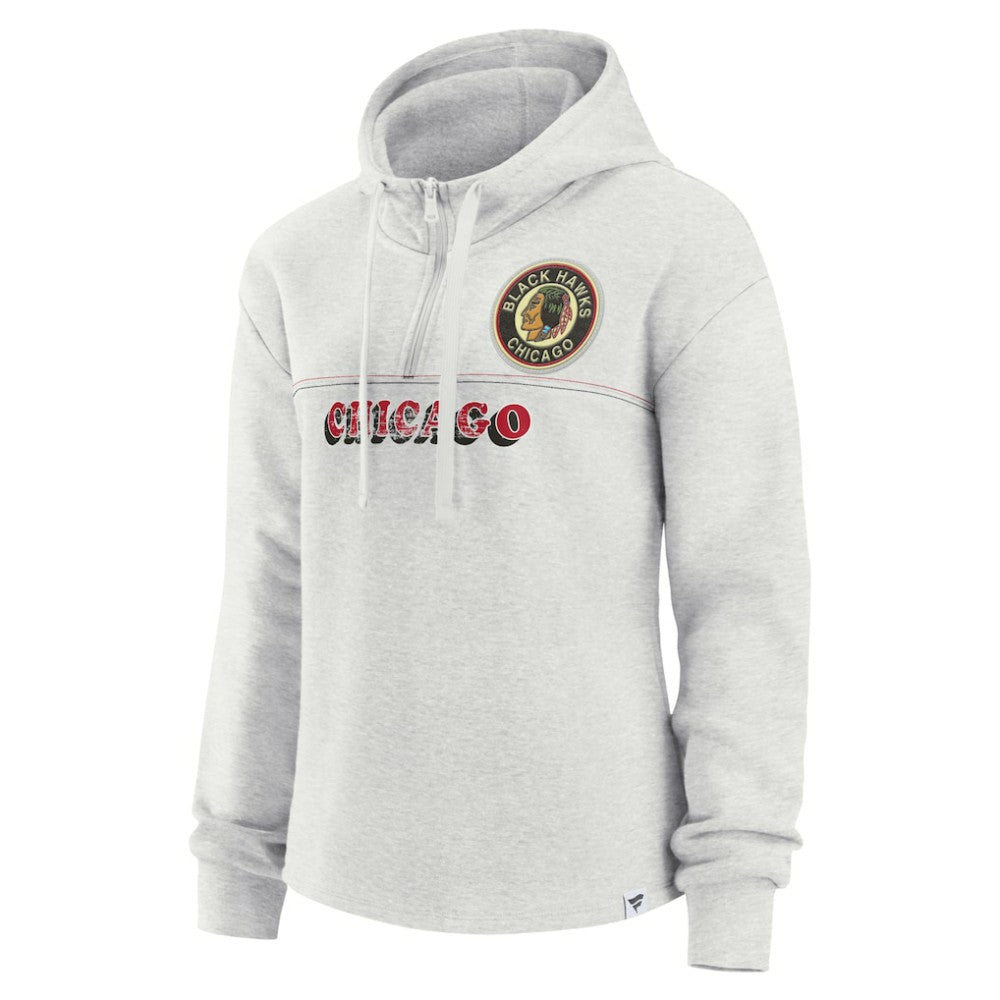Chicago Blackhawks Fanatics Women's True Classics Legacy Quarter-Zip Hoodie