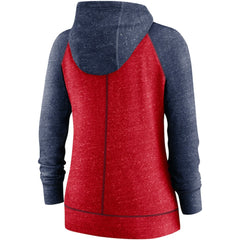 St. Louis Cardinals Women's Split Wordmark Gym Vintage Raglan Lightweight Full-Zip Hoodie - Heather Red/Heather Navy | Nike