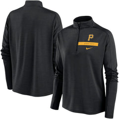 Pittsburgh Pirates Women's Primetime Local Touch Pacer Quarter-Zip Top - Black | Nike