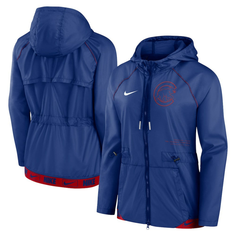 Chicago Cubs Women's Statement Raglan Full-Zip Hoodie Jacket - Royal/Red | Nike