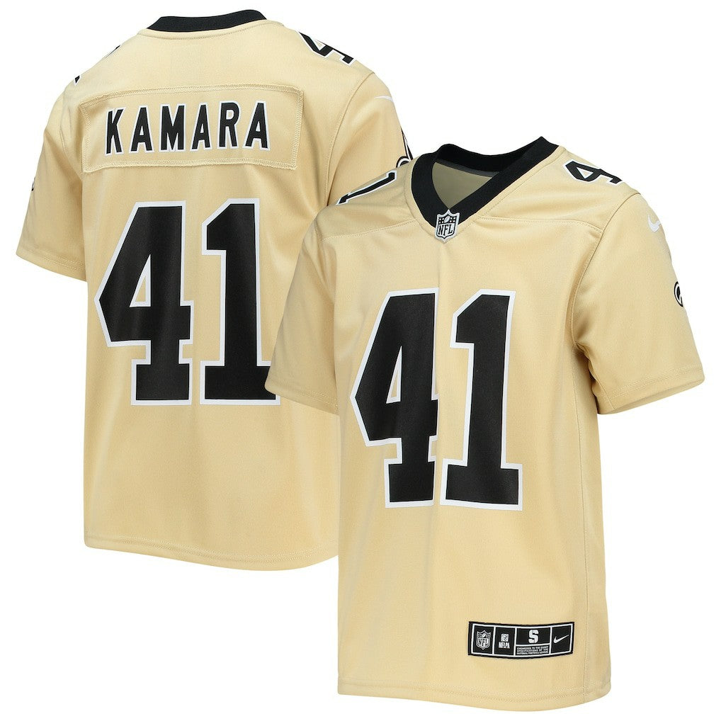 NFL New Orleans Saints Alvin Kamara  Youth Inverted Team Game Jersey