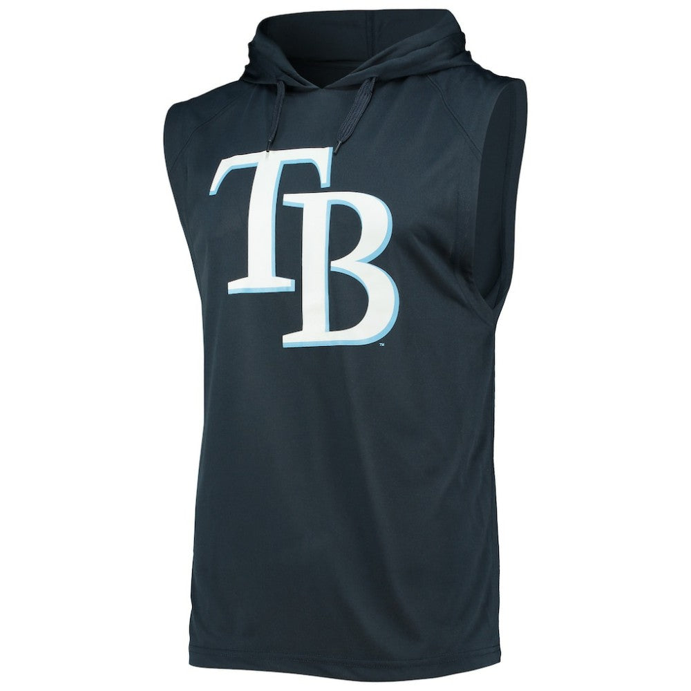 Tampa Bay Rays Stitches Sleeveless Pullover Hoodie - Navy
