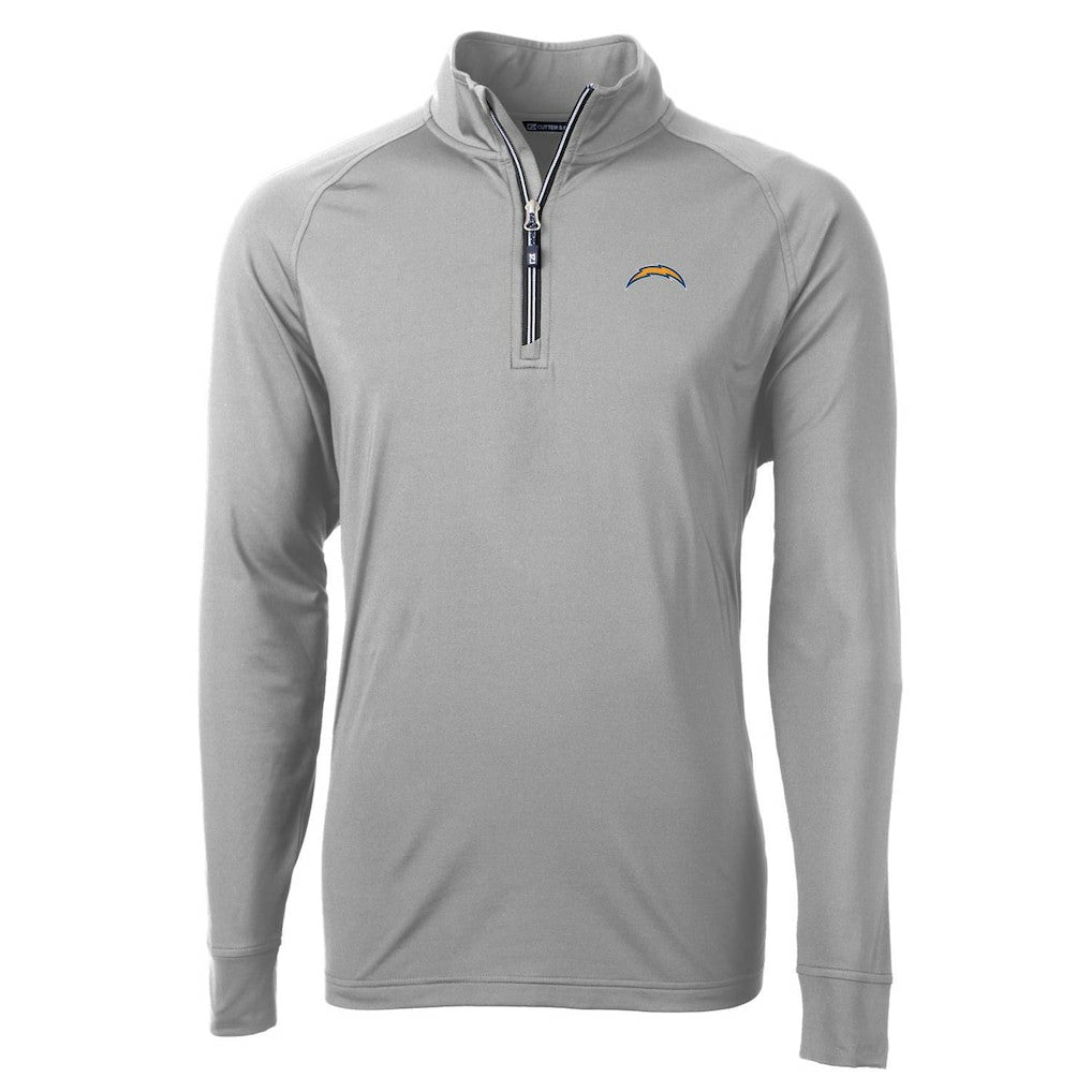 NFL Los Angeles Chargers Cutter & Buck Adapt Eco Knit Quarter-Zip Pullover Jacket