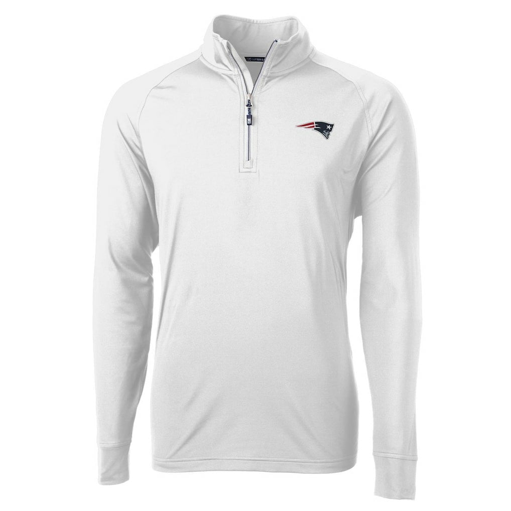 NFL New England Patriots Cutter & Buck Adapt Eco Knit Quarter-Zip Pullover Jacket