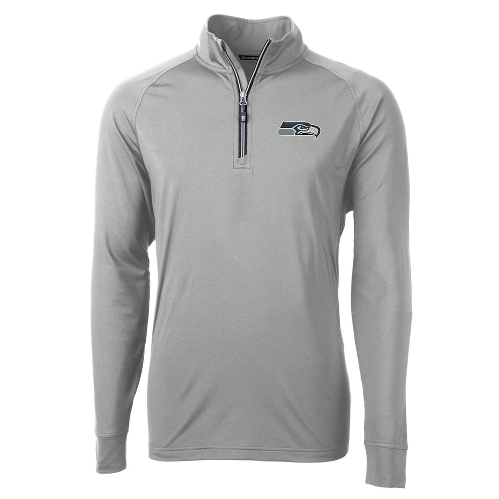 NFL Seattle Seahawks Cutter & Buck Adapt Eco Knit Quarter-Zip Pullover Jacket
