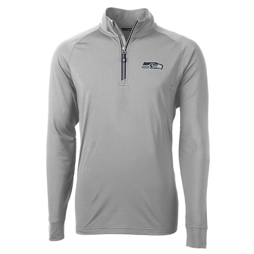 NFL Seattle Seahawks Cutter & Buck Adapt Eco Knit Quarter-Zip Pullover Jacket