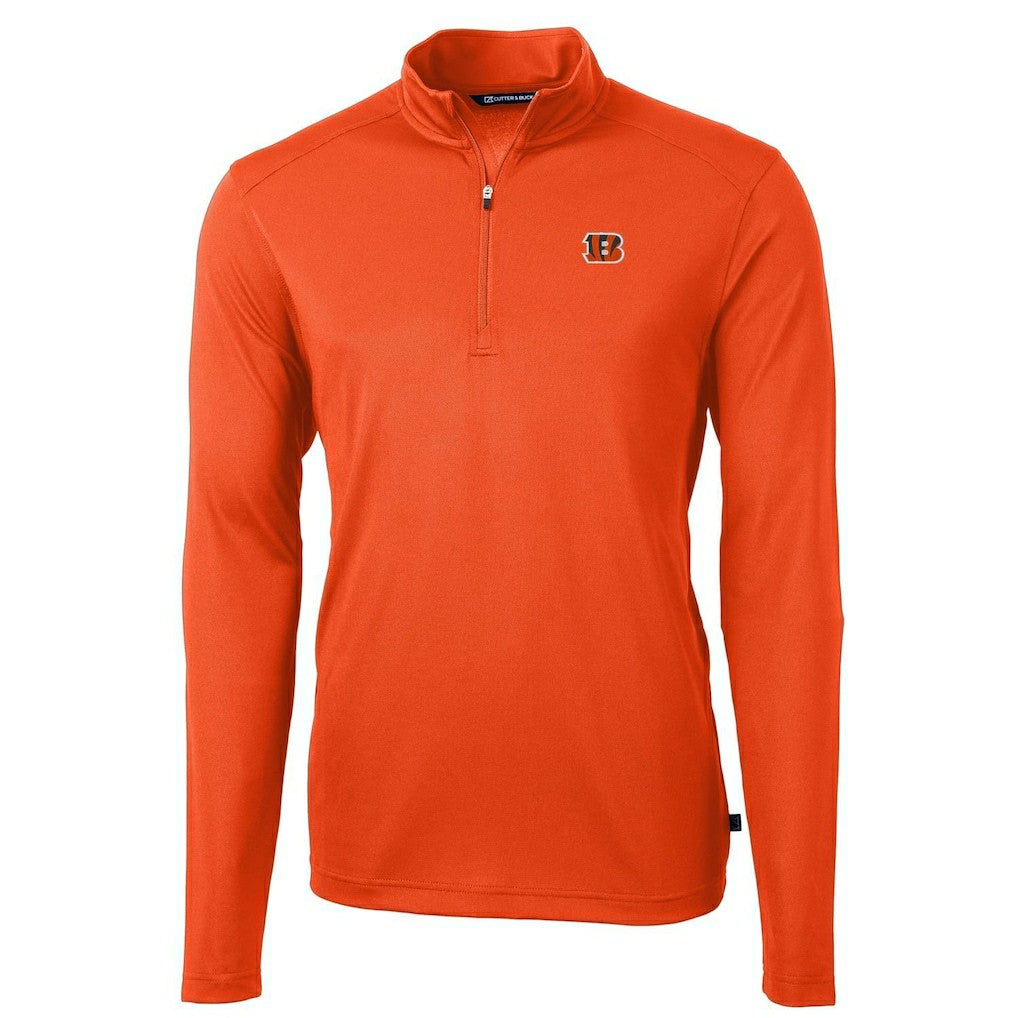 NFL Cincinnati Bengals Cutter & Buck Virtue Eco Pique Recycled Quarter-Zip Pullover Jacket