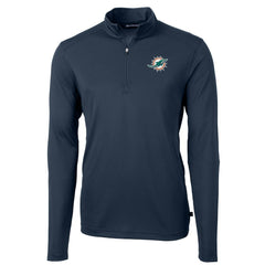 NFL Miami Dolphins Cutter & Buck Virtue Eco Pique Recycled Quarter-Zip Pullover Jacket