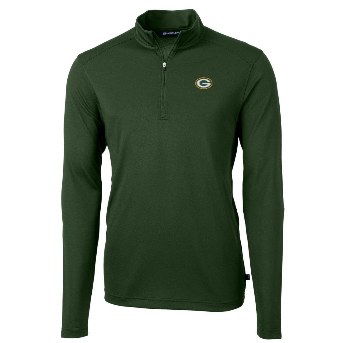 NFL Green Bay Packers Cutter & Buck Virtue Eco Pique Recycled Quarter-Zip Pullover Jacket
