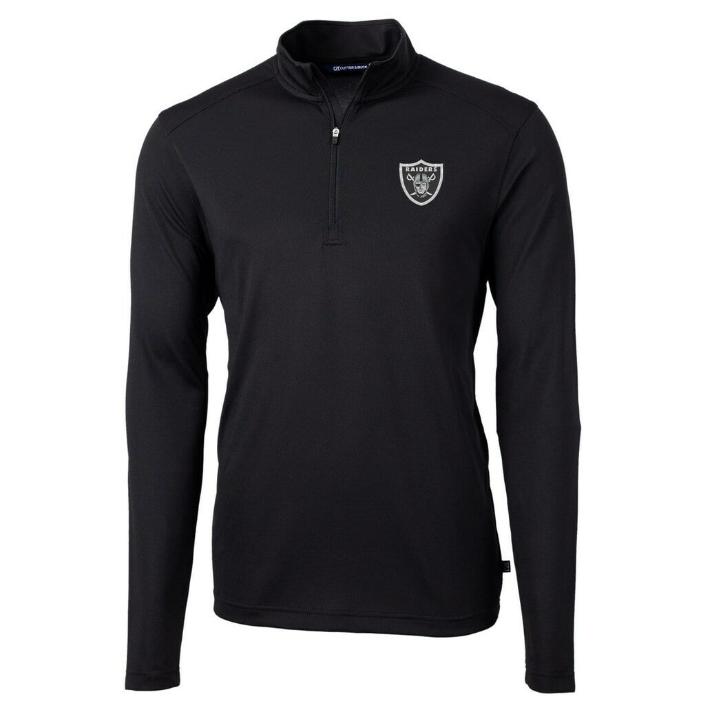 NFL Las Vegas Raiders Cutter & Buck Virtue Eco Pique Recycled Quarter-Zip Pullover Jacket