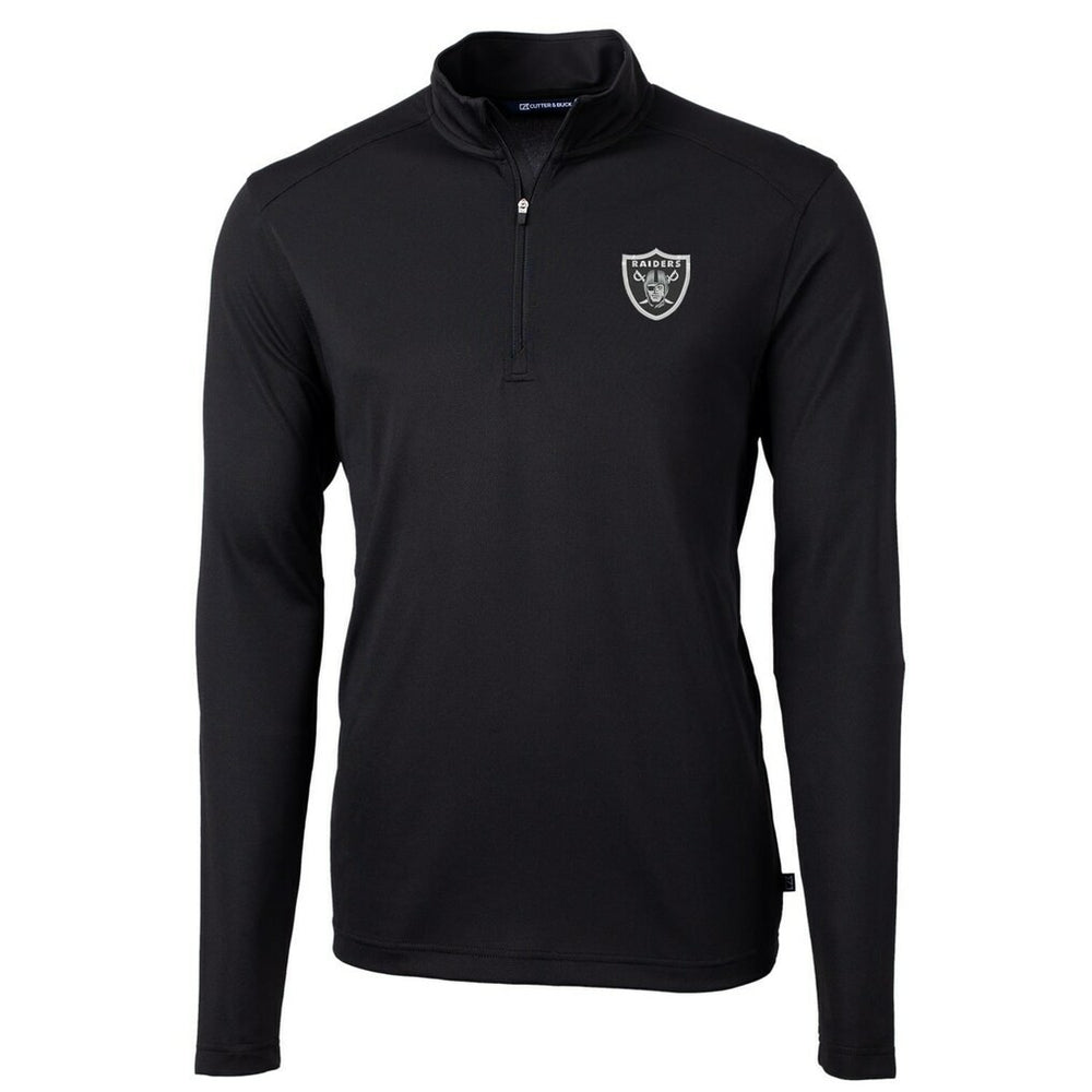 NFL Las Vegas Raiders Cutter & Buck Virtue Eco Pique Recycled Quarter-Zip Pullover Jacket