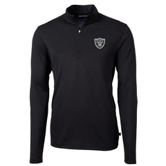 NFL Las Vegas Raiders Cutter & Buck Virtue Eco Pique Recycled Quarter-Zip Pullover Jacket