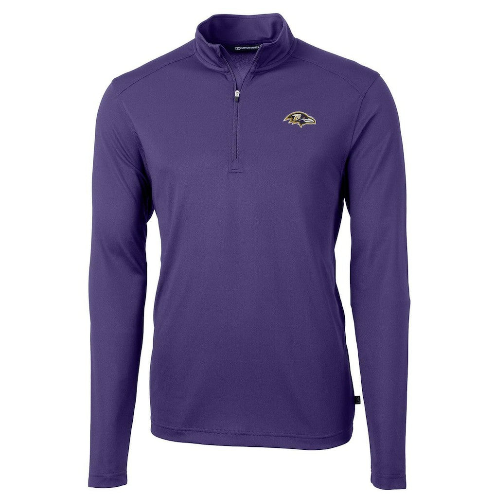 NFL Baltimore Ravens Cutter & Buck Virtue Eco Pique Recycled Quarter-Zip Pullover Jacket