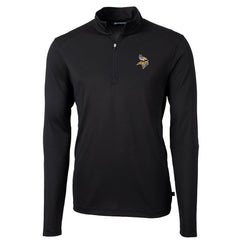 NFL Minnesota Vikings Cutter & Buck Virtue Eco Pique Recycled Quarter-Zip Pullover Jacket