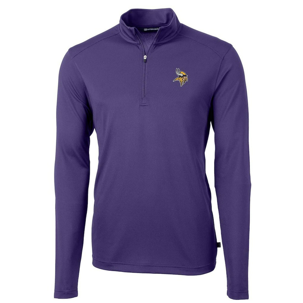 NFL Minnesota Vikings Cutter & Buck Virtue Eco Pique Recycled Quarter-Zip Pullover Jacket