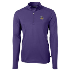 NFL Minnesota Vikings Cutter & Buck Virtue Eco Pique Recycled Quarter-Zip Pullover Jacket