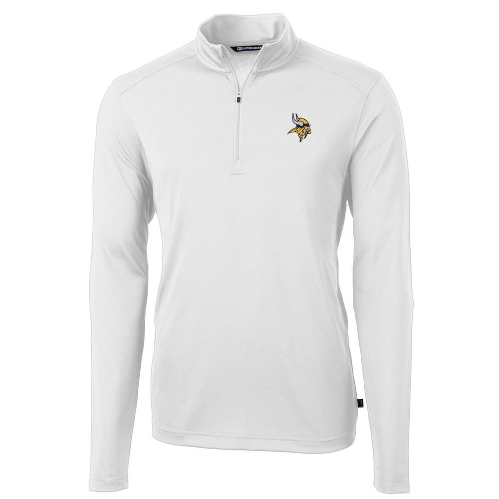 NFL Minnesota Vikings Cutter & Buck Virtue Eco Pique Recycled Quarter-Zip Pullover Jacket