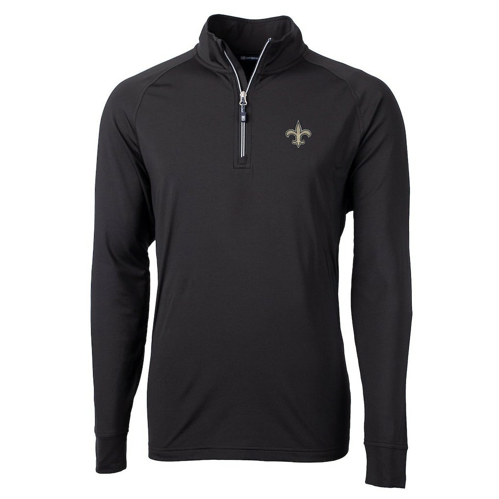 NFL New Orleans Saints Cutter & Buck Big & Tall Adapt Eco Knit Quarter-Zip Pullover Jacket