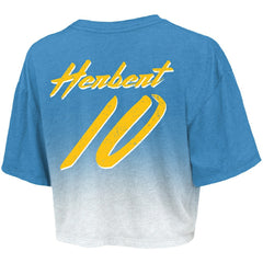 NFL Los Angeles Chargers Justin Herbert  Majestic Threads Women's Dip-Dye Player Name & Number Crop Top