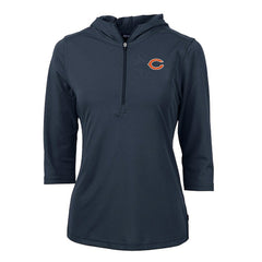 NFL Chicago Bears Cutter & Buck Women's Virtue Eco Pique Half-Zip 3/4 Sleeve Pullover Hoodie