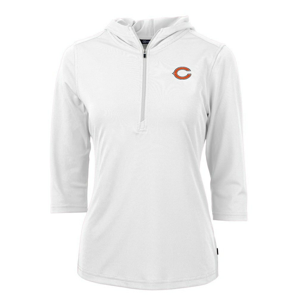 NFL Chicago Bears Cutter & Buck Women's Virtue Eco Pique Half-Zip 3/4 Sleeve Pullover Hoodie