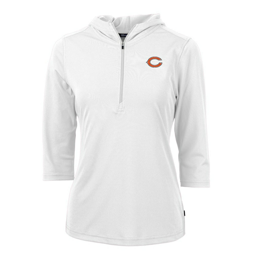 NFL Chicago Bears Cutter & Buck Women's Virtue Eco Pique Half-Zip 3/4 Sleeve Pullover Hoodie