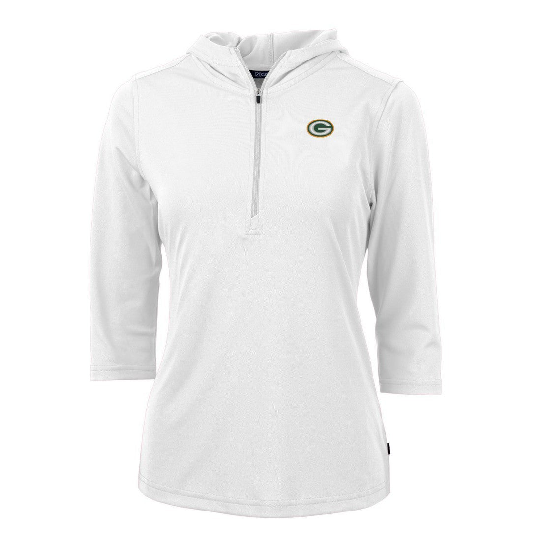 NFL Green Bay Packers Cutter & Buck Women's Virtue Eco Pique Half-Zip 3/4 Sleeve Pullover Hoodie