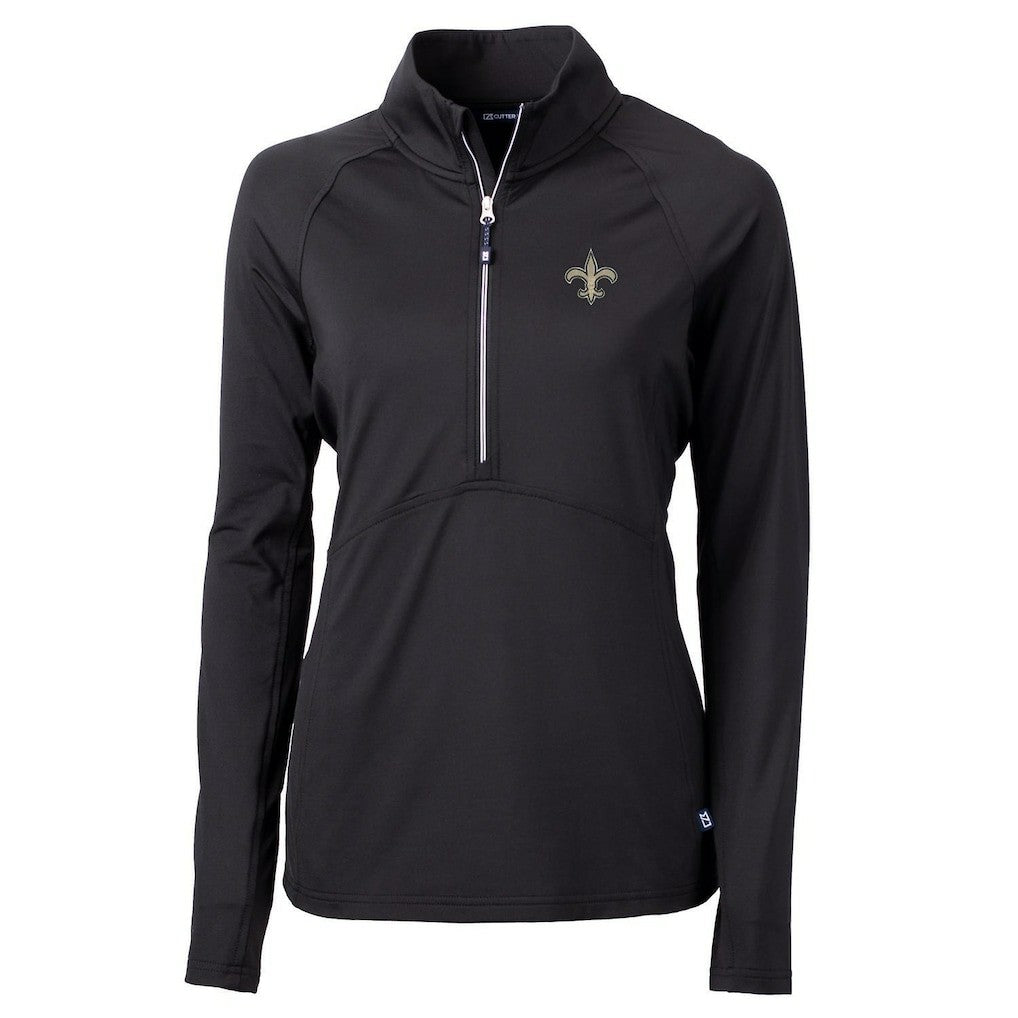 NFL New Orleans Saints Cutter & Buck Women's Adapt Eco Knit Half-Zip Pullover Jacket