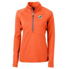 NFL Miami Dolphins Cutter & Buck Women's Adapt Eco Knit Half-Zip Pullover Jacket