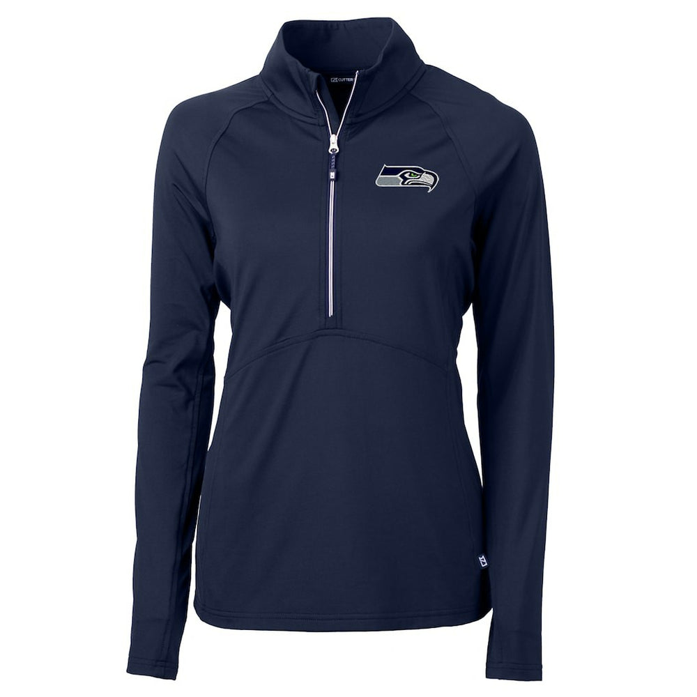 NFL Seattle Seahawks Cutter & Buck Women's Adapt Eco Knit Half-Zip Pullover Jacket
