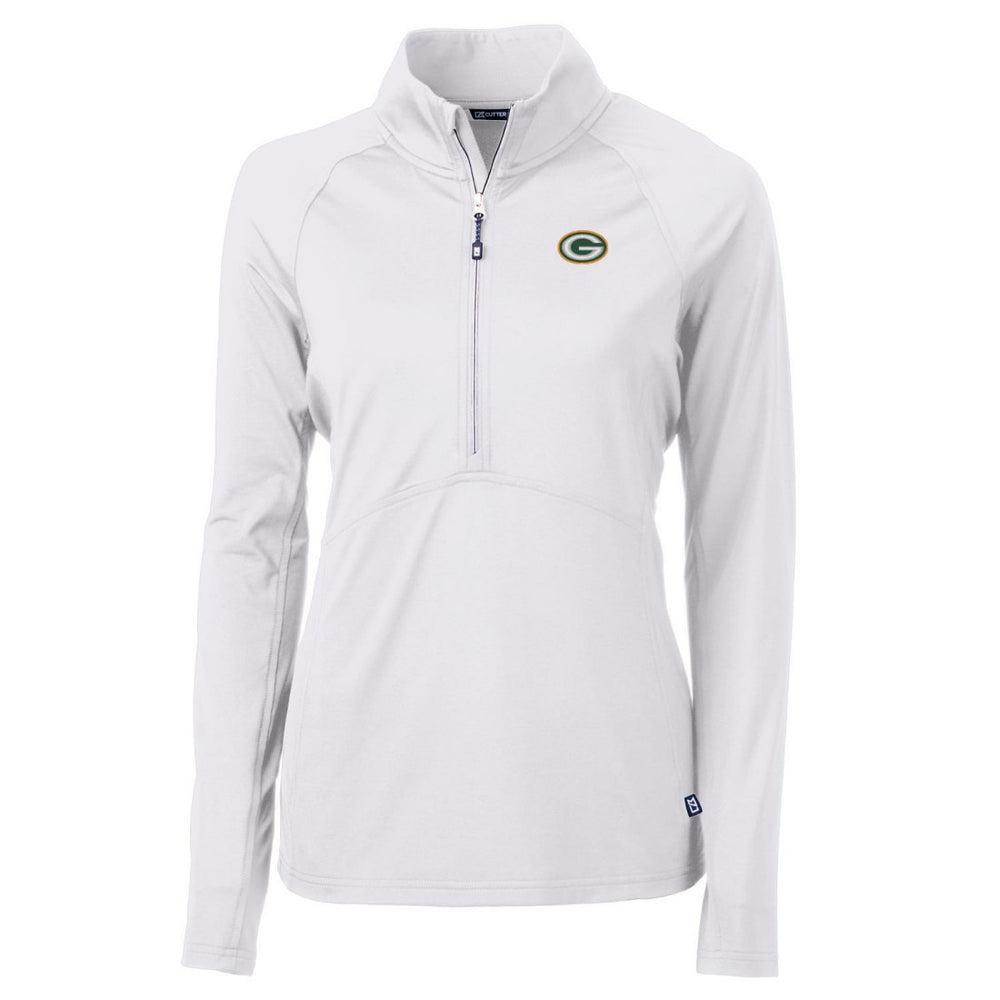 NFL Green Bay Packers Cutter & Buck Women's Adapt Eco Knit Half-Zip Pullover Jacket