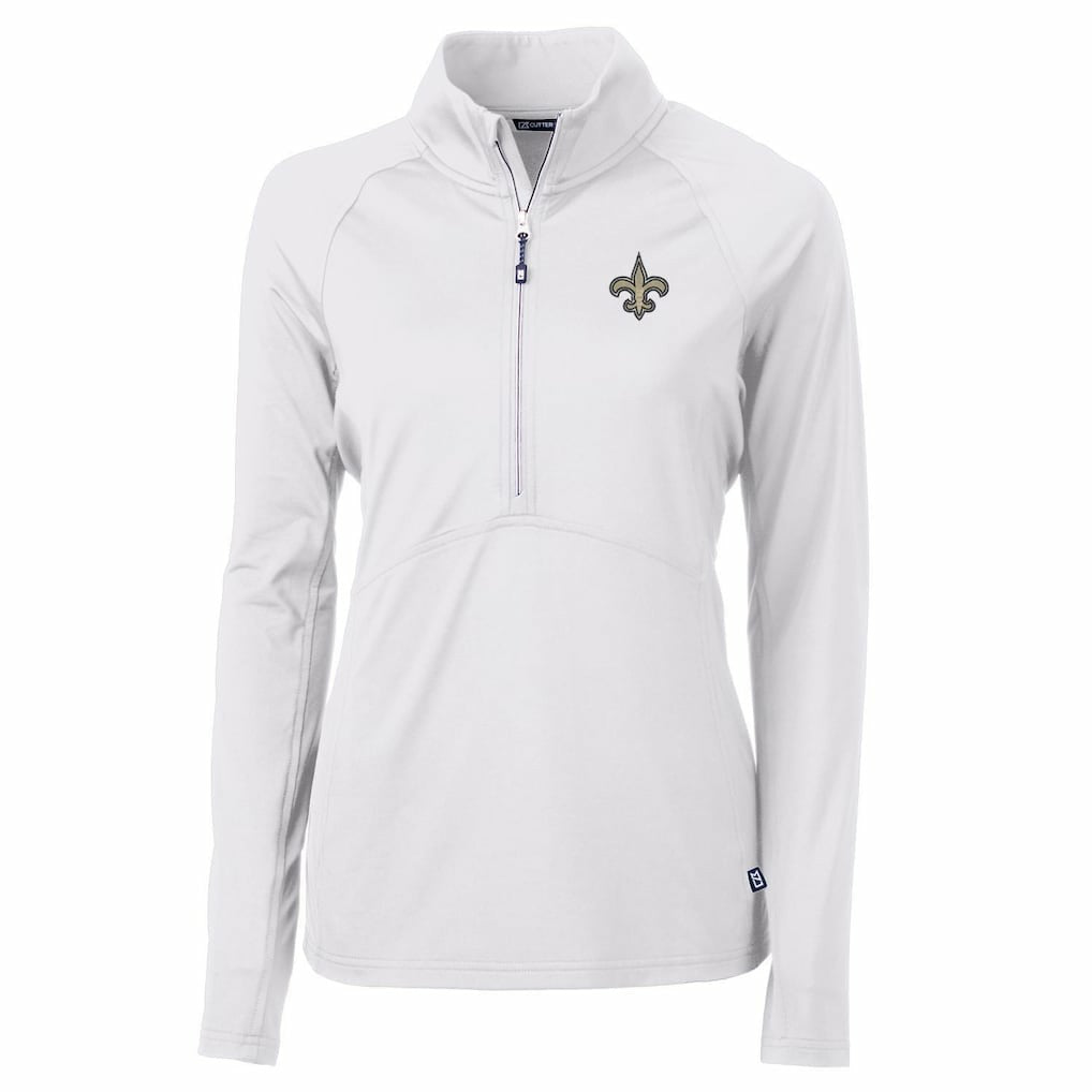 NFL New Orleans Saints Cutter & Buck Women's Adapt Eco Knit Half-Zip Pullover Jacket