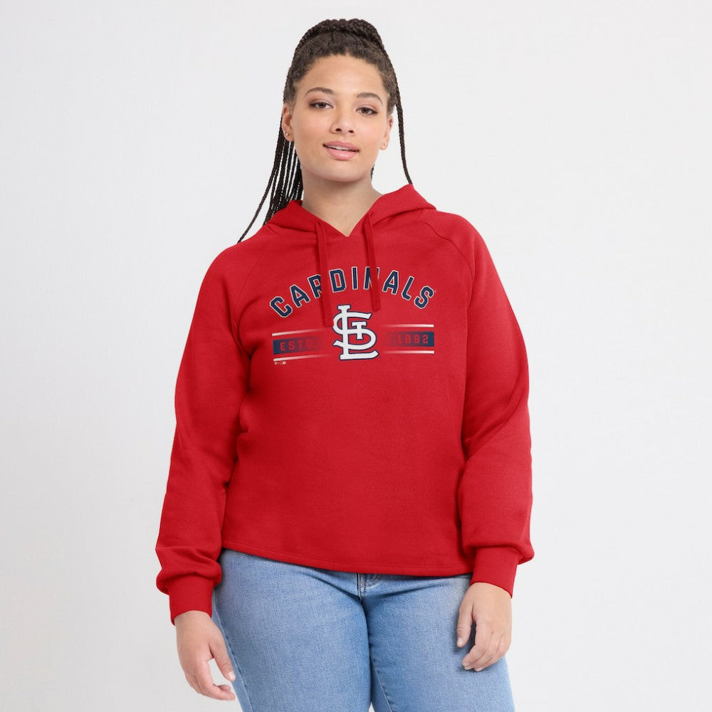St. Louis Cardinals Women's Perfect Play Raglan Pullover Hoodie - Red