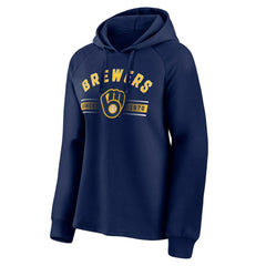 Milwaukee Brewers Women's Perfect Play Raglan Pullover Hoodie - Navy