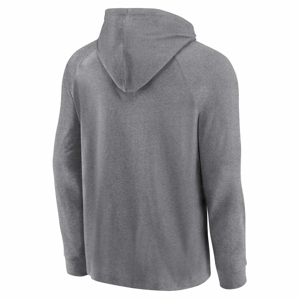 Miami Marlins No Time Off Raglan Pullover Hoodie - Gray