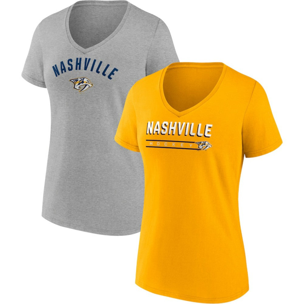 Nashville Predators Fanatics Women's 2-Pack V-Neck T-Shirt Set