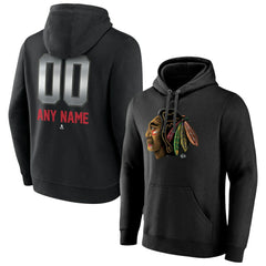 Chicago Blackhawks Personalized Midnight Mascot Logo Pullover Hoodie