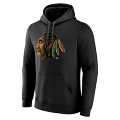 Chicago Blackhawks Personalized Midnight Mascot Logo Pullover Hoodie