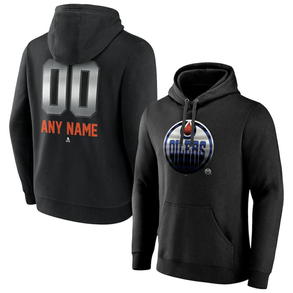 Edmonton Oilers Personalized Midnight Mascot Logo Pullover Hoodie